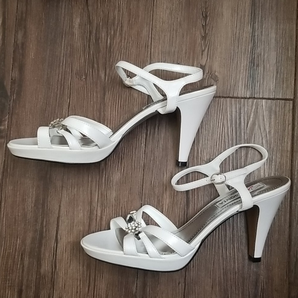 LASONIA White Strappy Heels